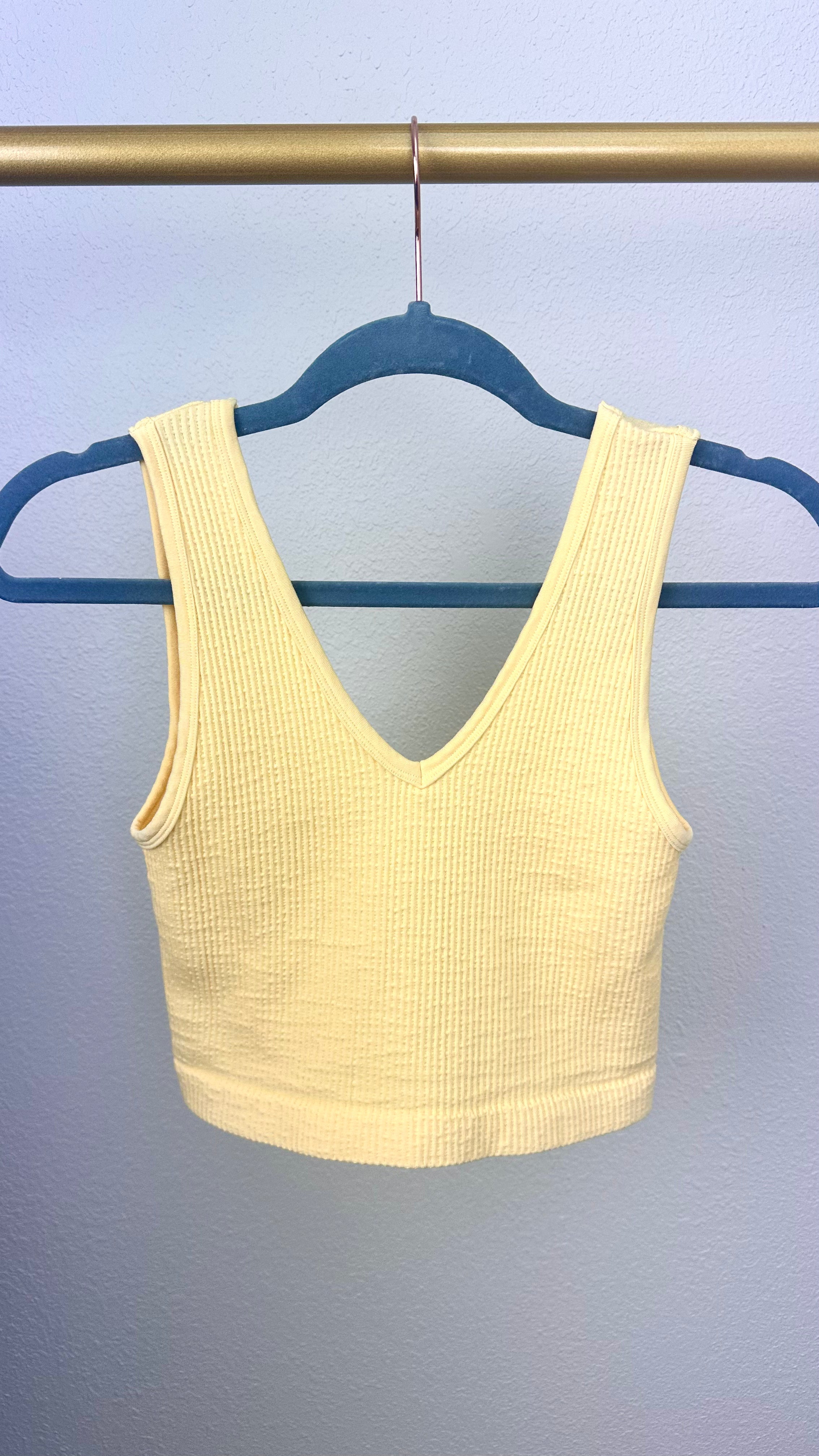 Butter Yellow UV Ribbed Brami Tank