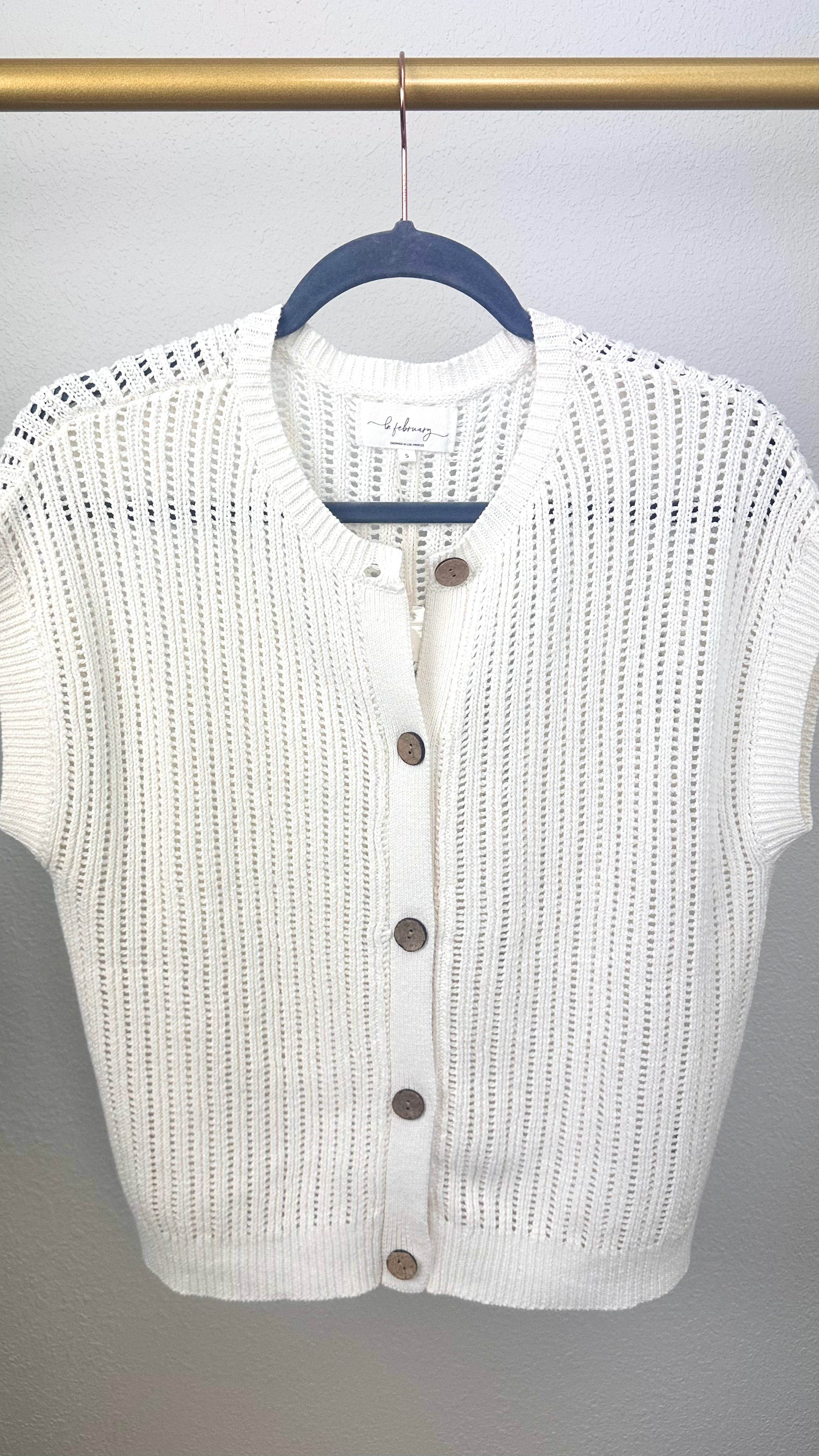 Cabana Crochet Button-Down Cardigan