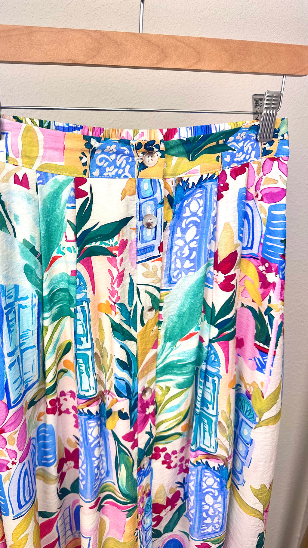 Santorini Stroll Button Up Skirt