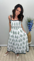 Heirloom Garden Smocked Midi Dress