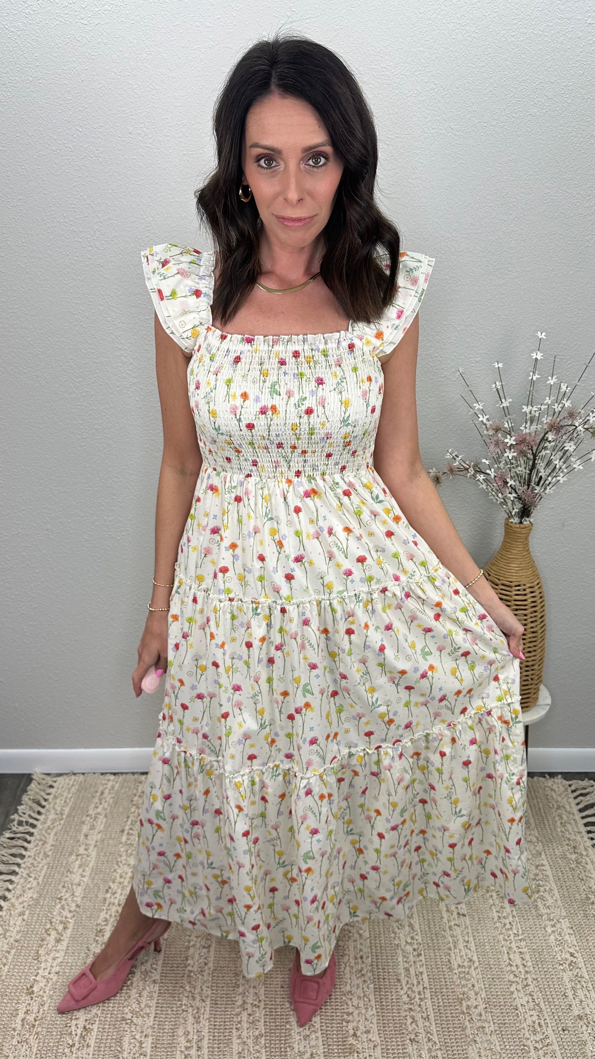 Spring Fields Smocked Maxi Dress