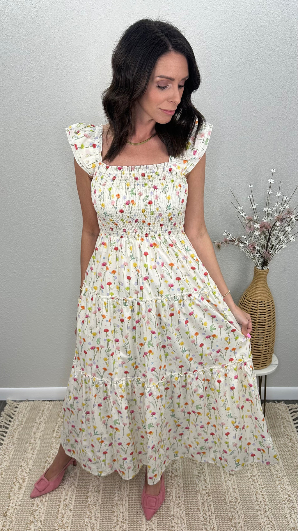 Spring Fields Smocked Maxi Dress