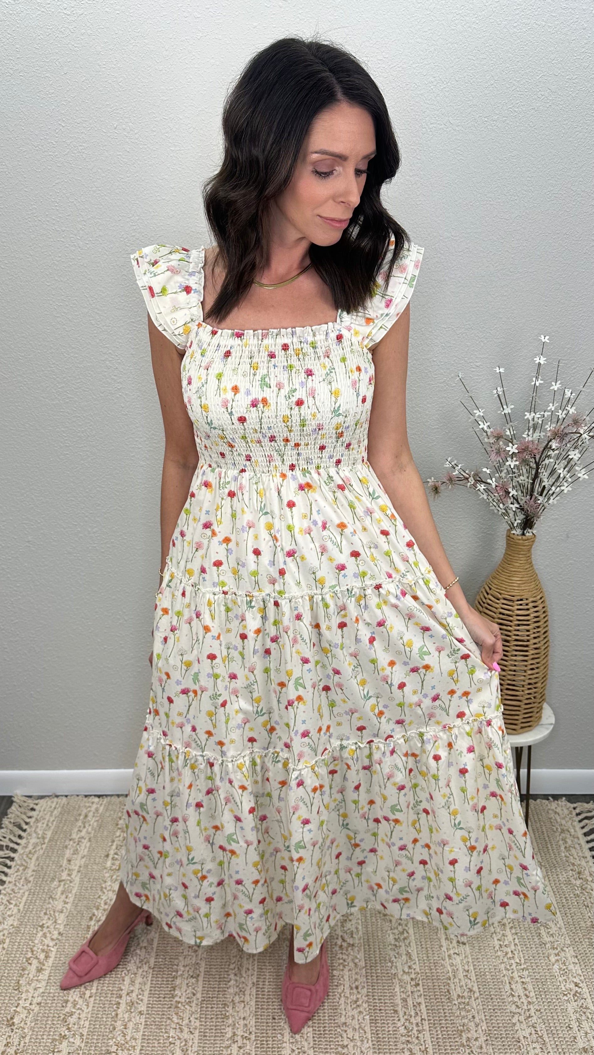 Spring Fields Smocked Maxi Dress