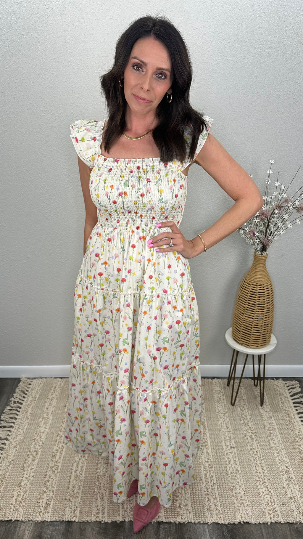 Spring Fields Smocked Maxi Dress