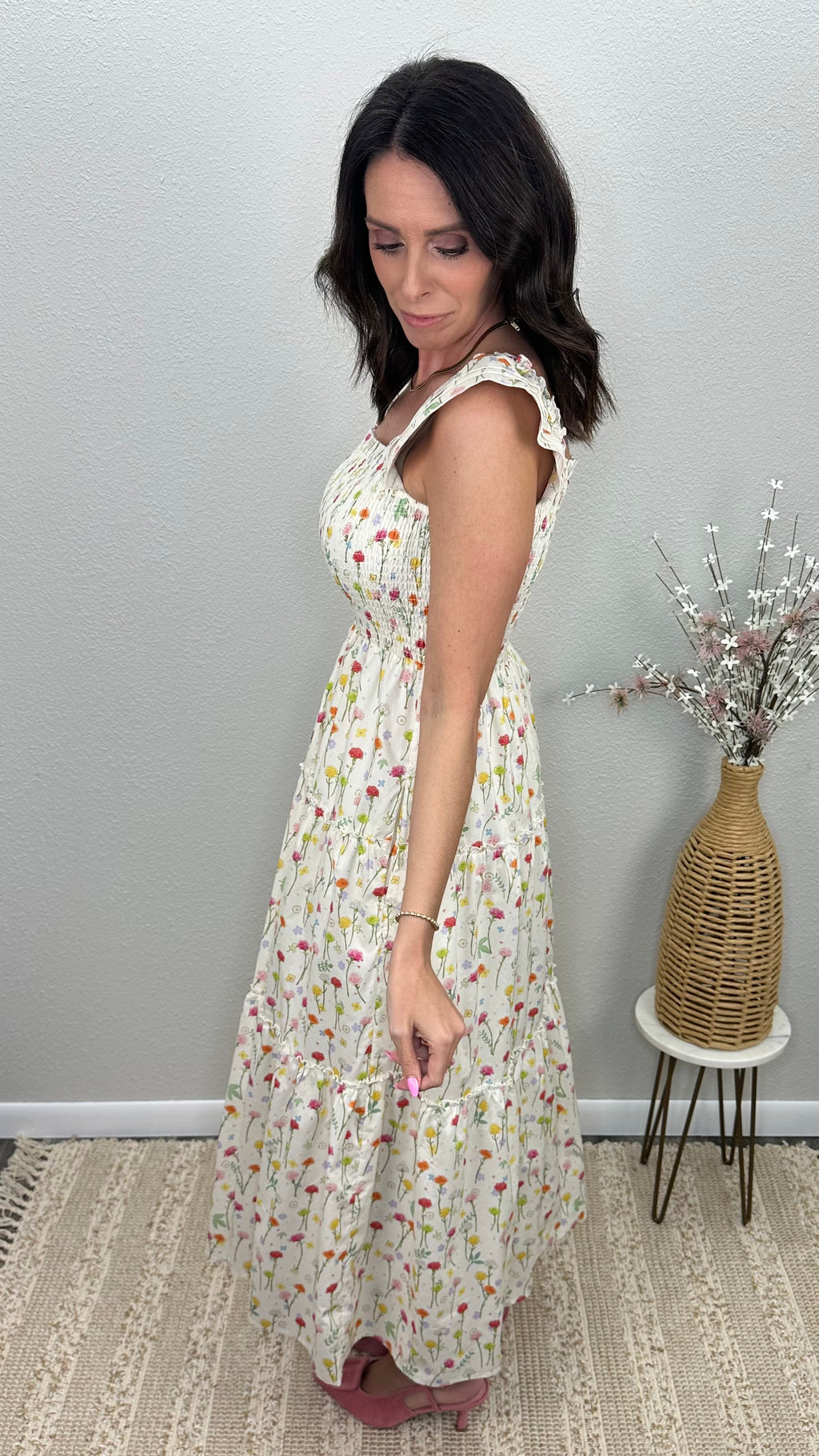 Spring Fields Smocked Maxi Dress