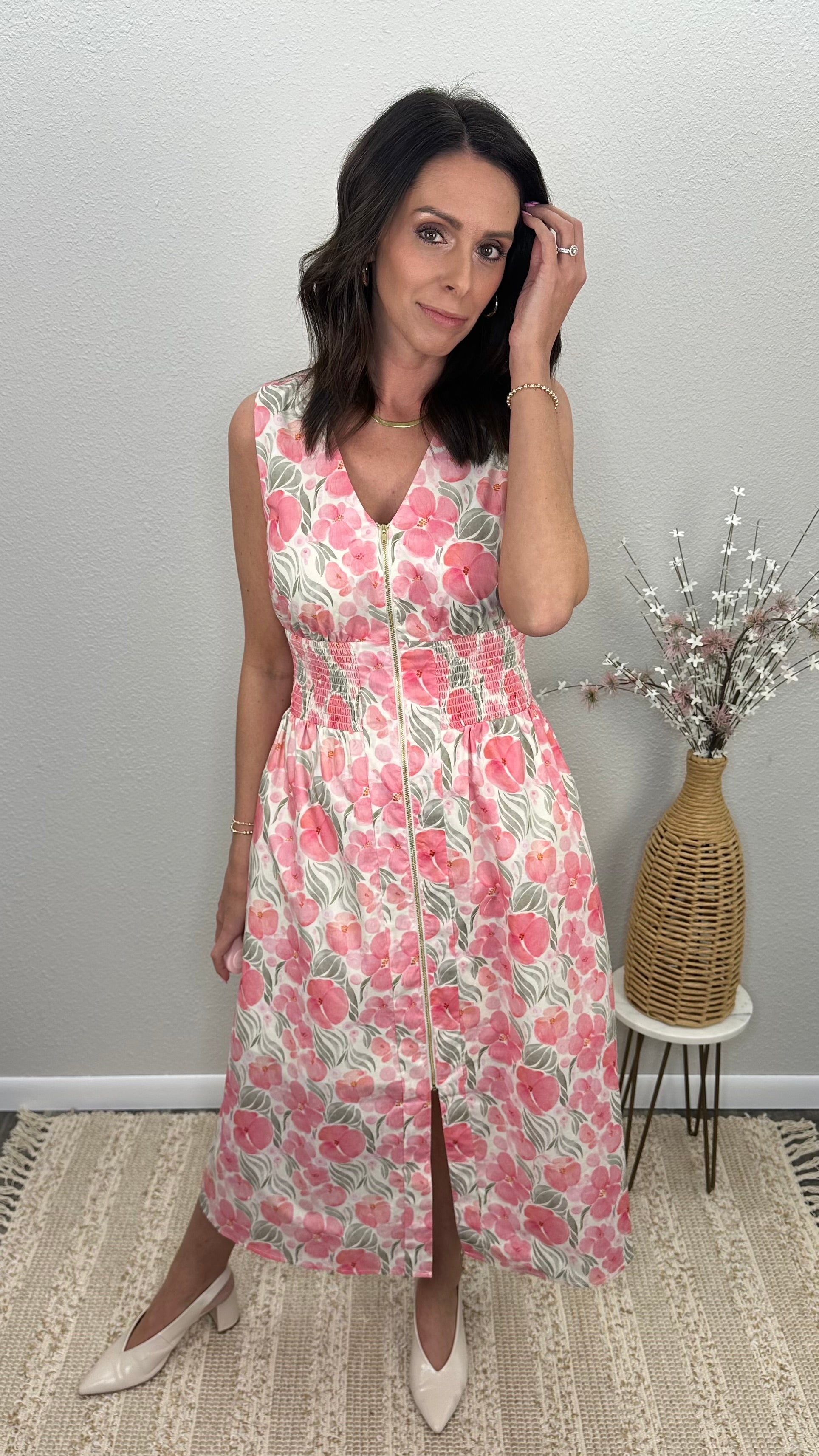 Bloom Society Zip Midi Dress