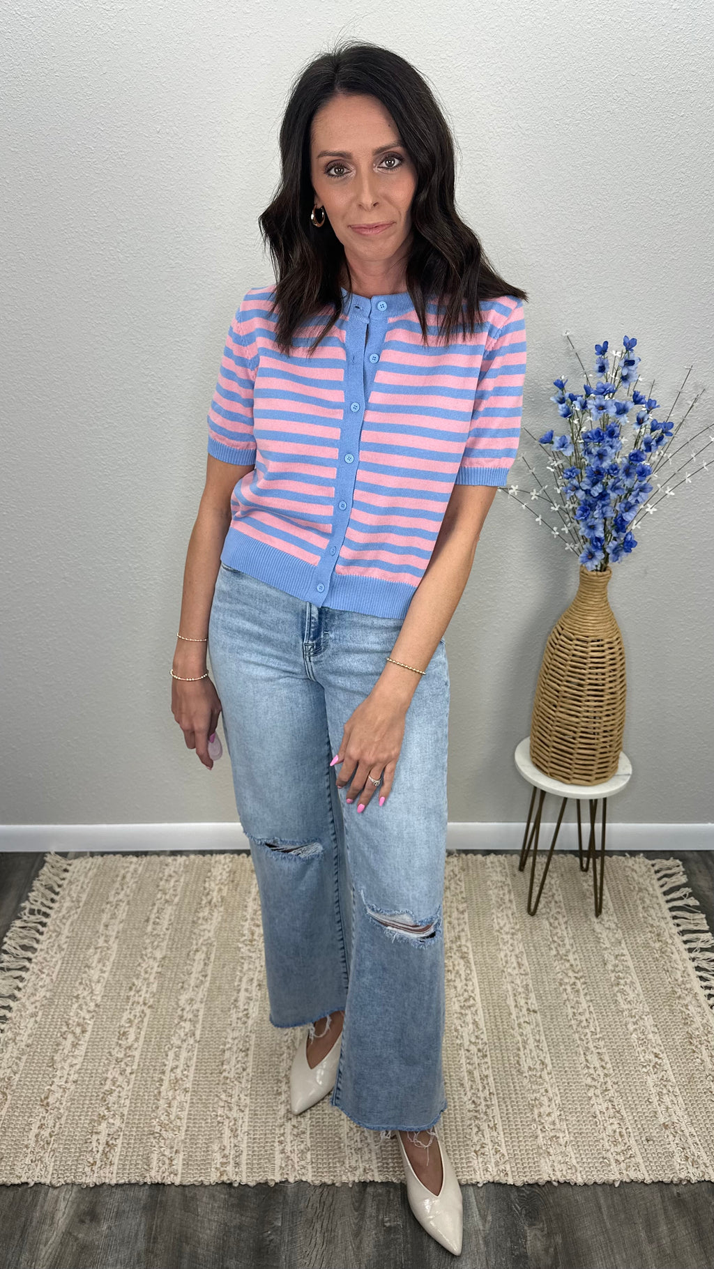 Pastel Prep Striped Cardigan