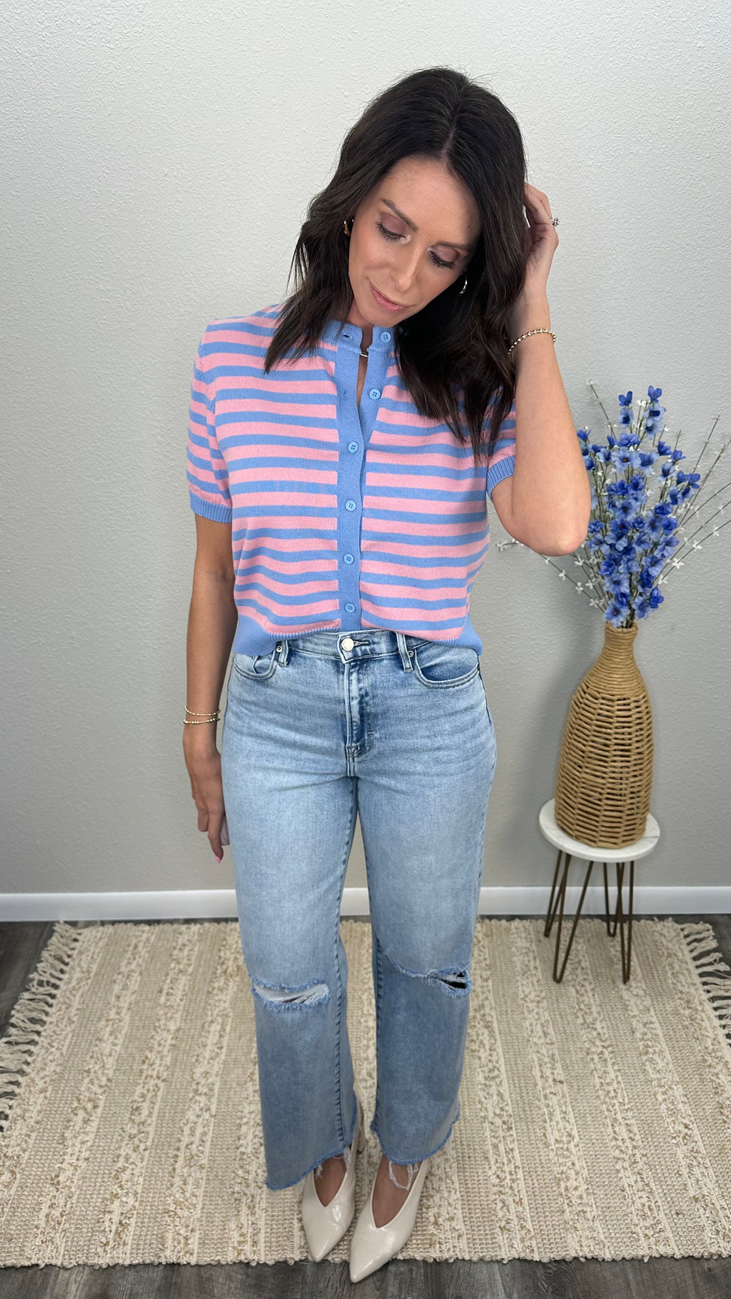 Pastel Prep Striped Cardigan