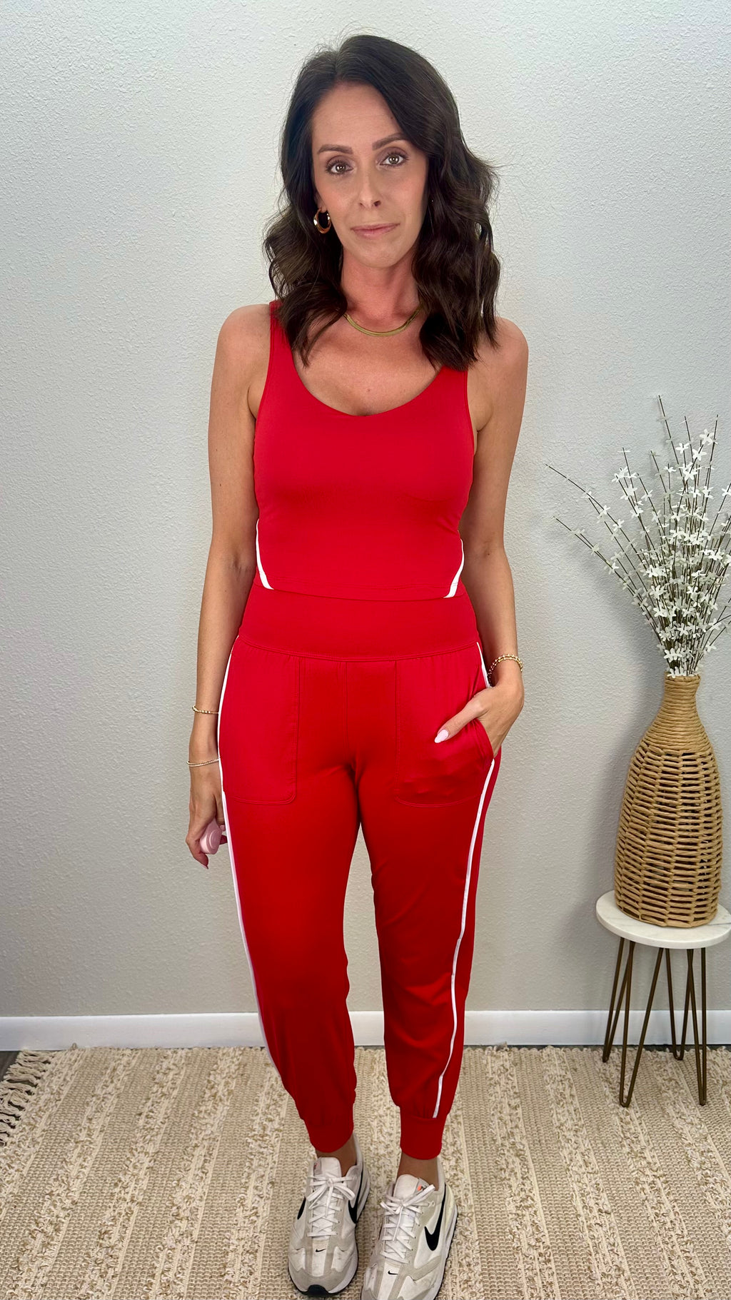 Red Fast Lane Butter Soft Jogger