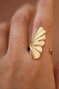 Gold Plated Lotus Ring