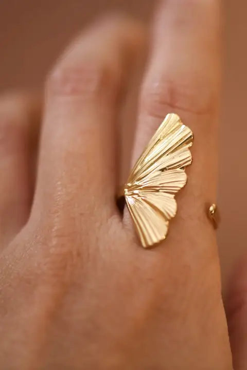 Gold Plated Lotus Ring