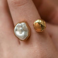 Gold Plated Pearl Kissed Ring