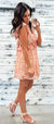 Peach Floral Ruffle Tie Back Dress