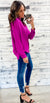 Magenta Button Up Blouse