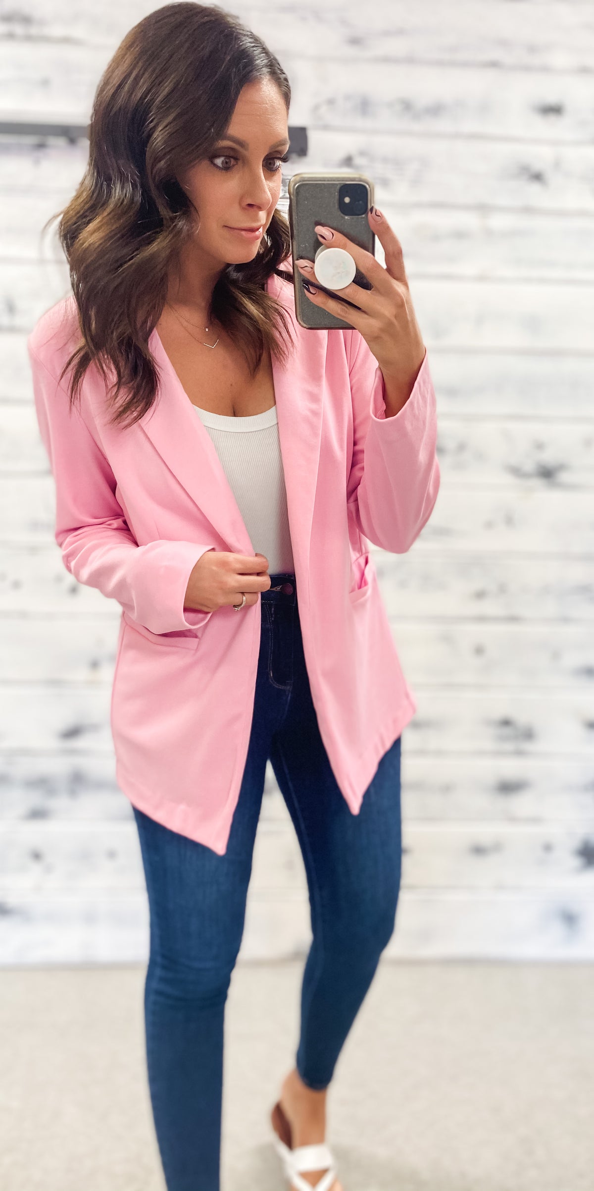 Baby Pink Boyfriend Blazer