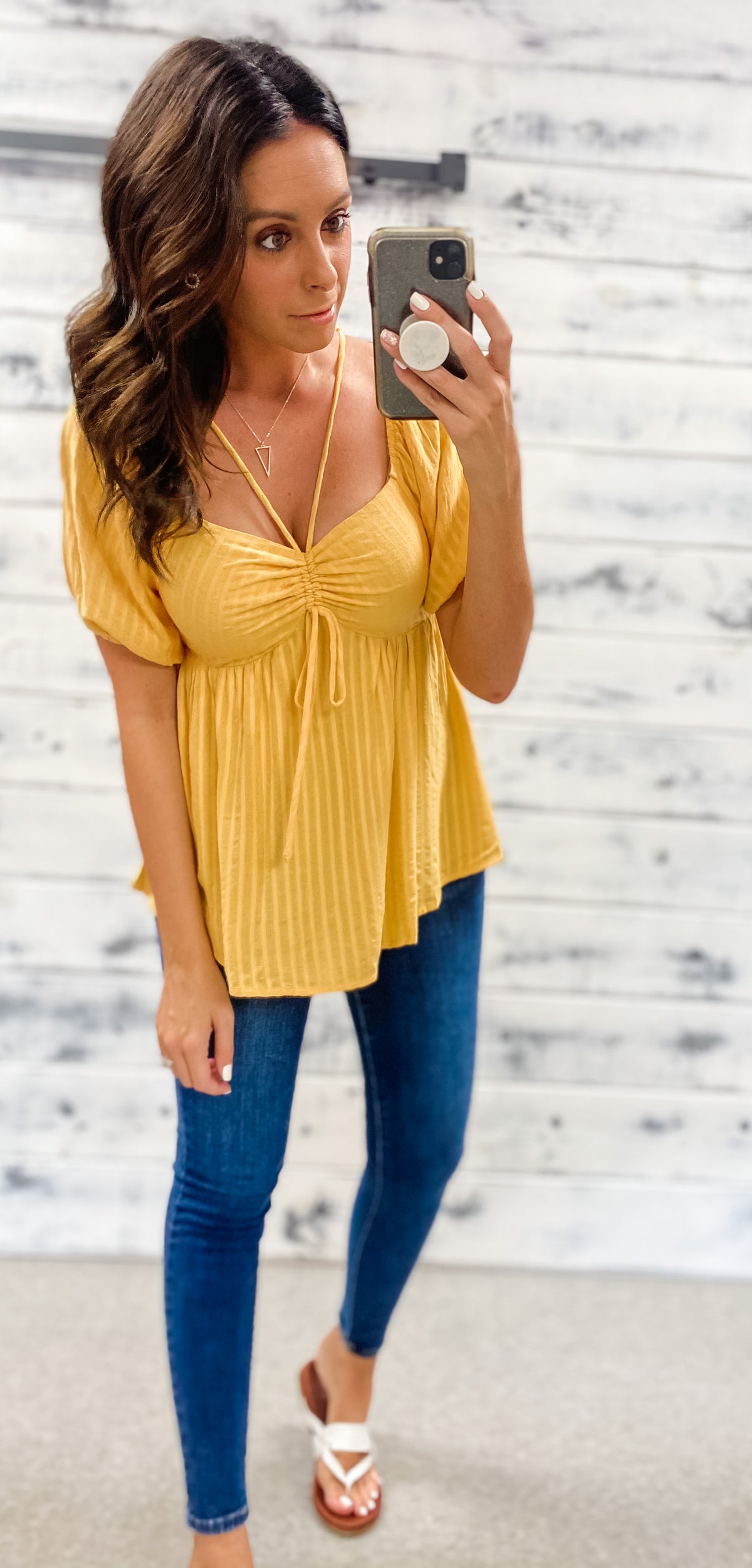 Honey Ruched Babydoll Top