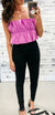 Bright Orchid Ruffle Strapless Top