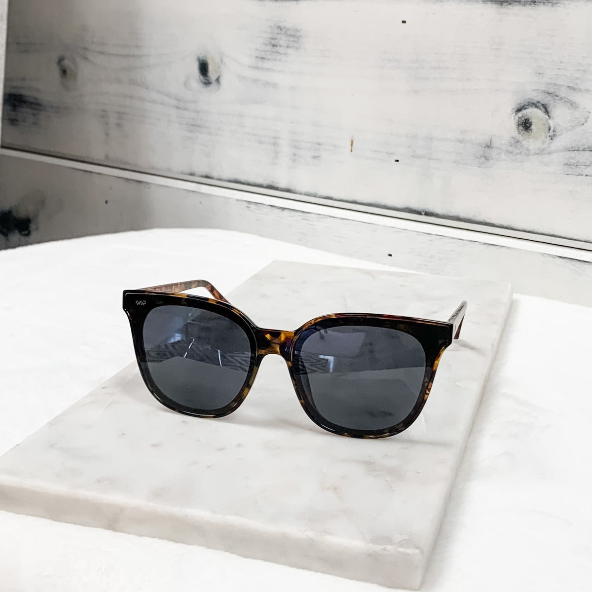 # 7 Lucy Tortoise Frame/Black Lens Sunglasses