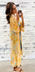 Yellow & Aqua Floral Maxi Kimono