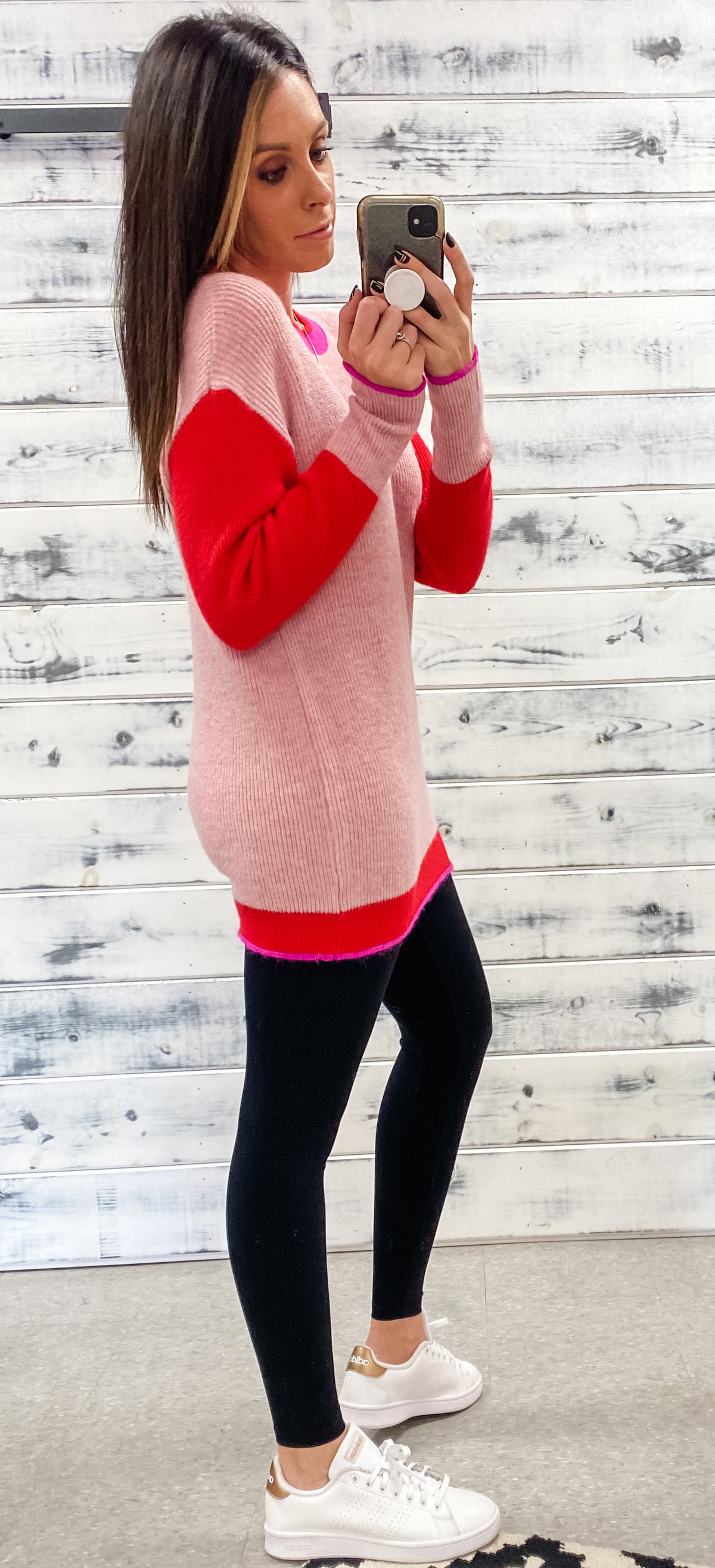Pink, Red &amp; Orchid Colorblock Sweater