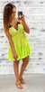 Neon Lime Strappy Ruffle Dress