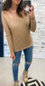 Taupe Cut Out Ribbed Top