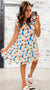 Blue Geo Print Babydoll Dress