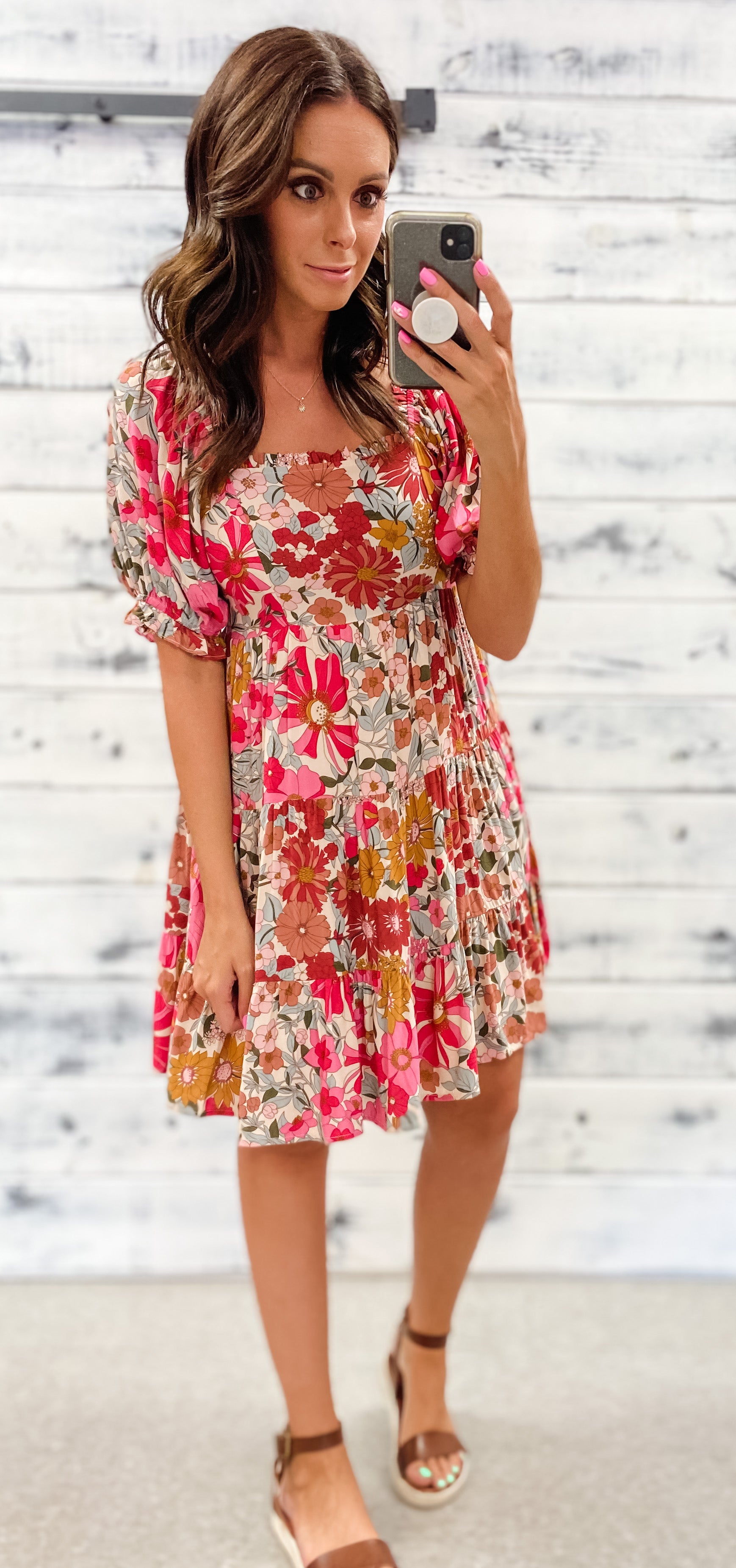 Floral Vibes Tiered Ruffle Dress - Grace and Garment Boutique