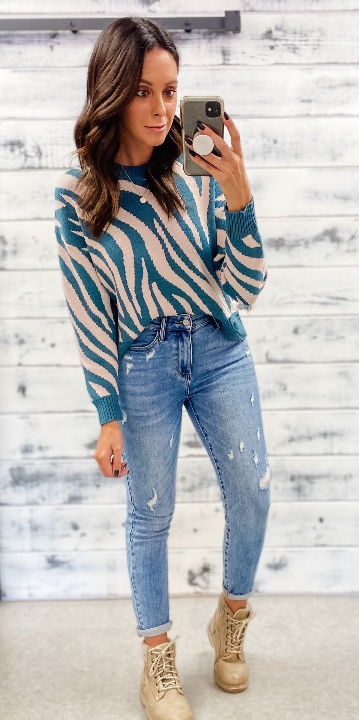 Teal Wild Vibes Sweater
