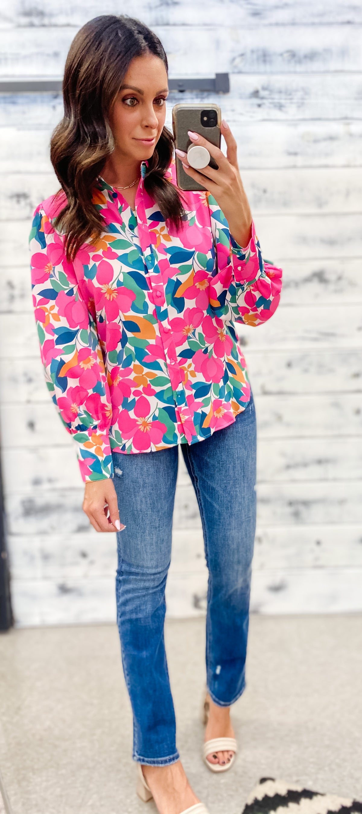 Floral Vibes Button Up Blouse