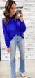 Royal Blue 3D Swirl Sweater