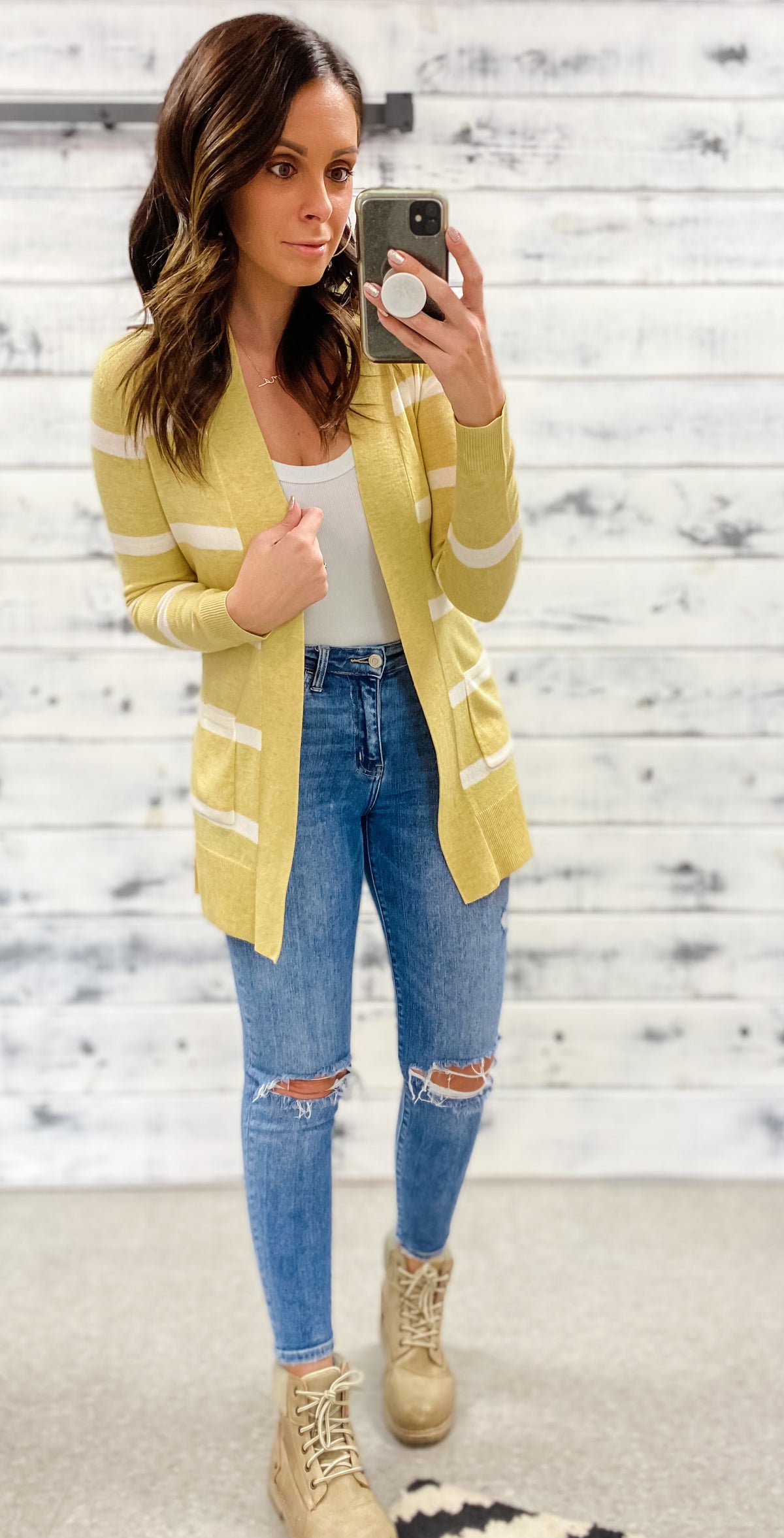 Citrus &amp; Ivory Striped Cardigan