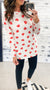 White & Red Hearts Scoop Top