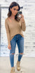 Taupe Cut Out Ribbed Top