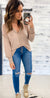 Taupe Contrast Stitch Button Henley Top