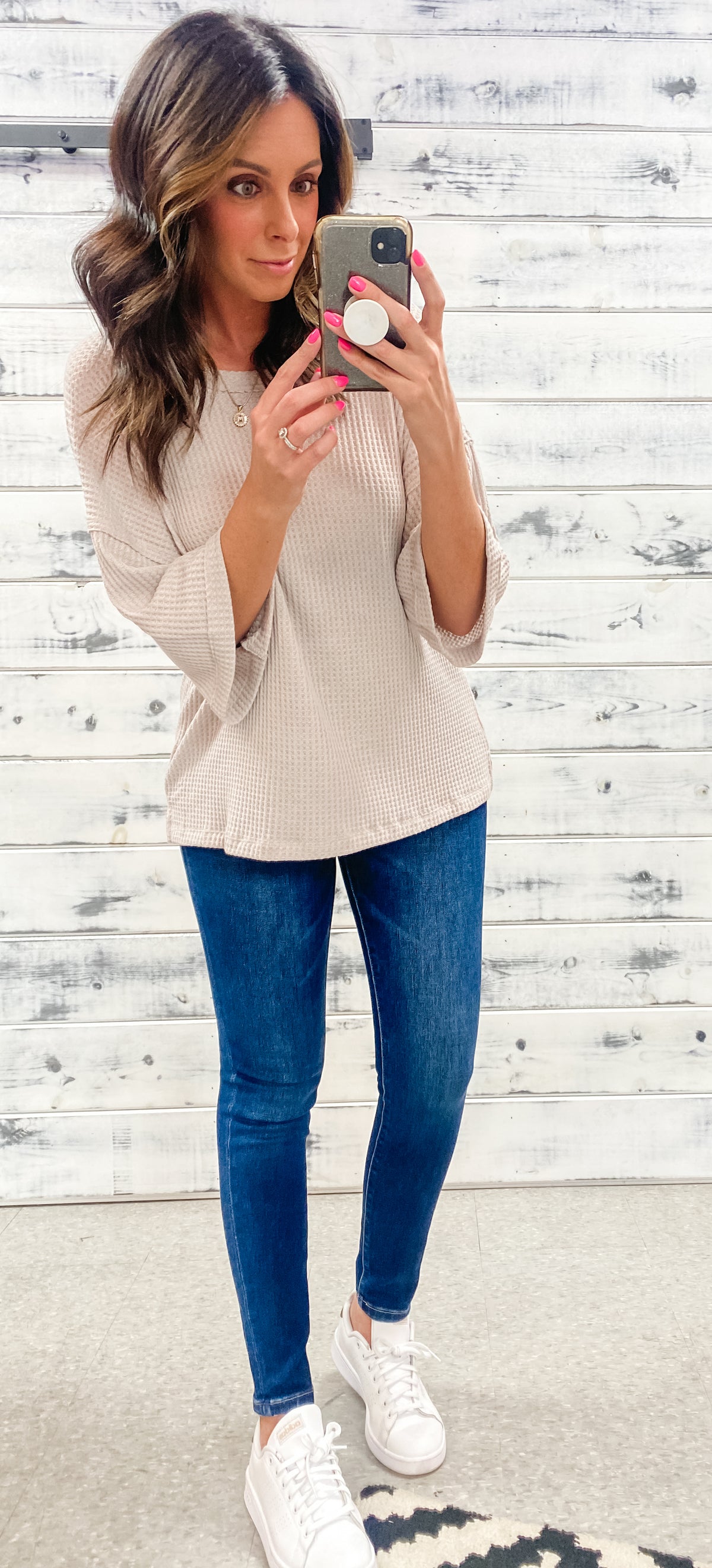 Muted Lavender Waffle Knit Top