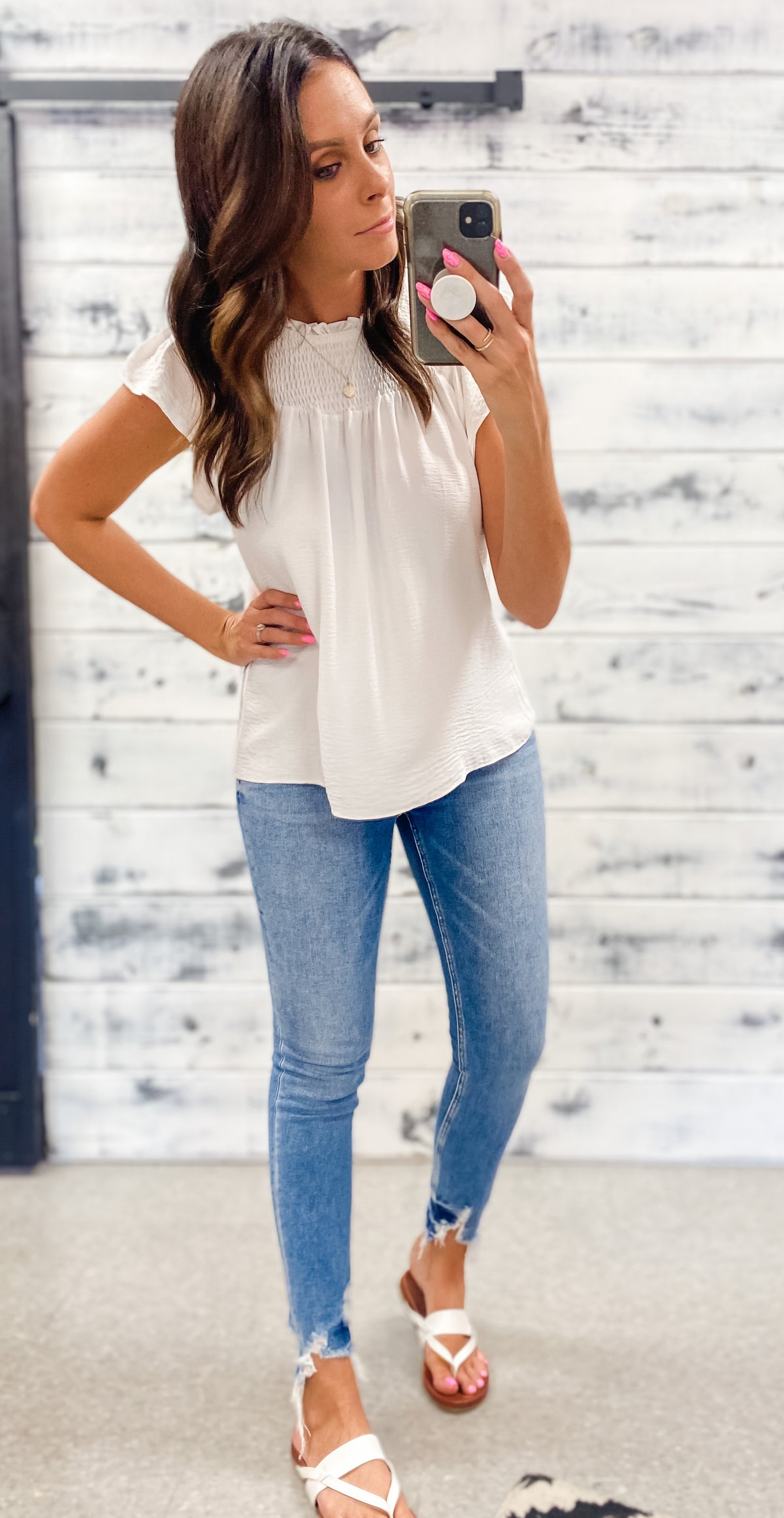 Ivory Office to Date Night Blouse