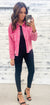 Pink Corduroy Cropped & Frayed Jacket