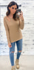 Taupe Cut Out Ribbed Top