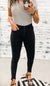 Flying Monkey Black Button Fly Distressed Hem Skinny