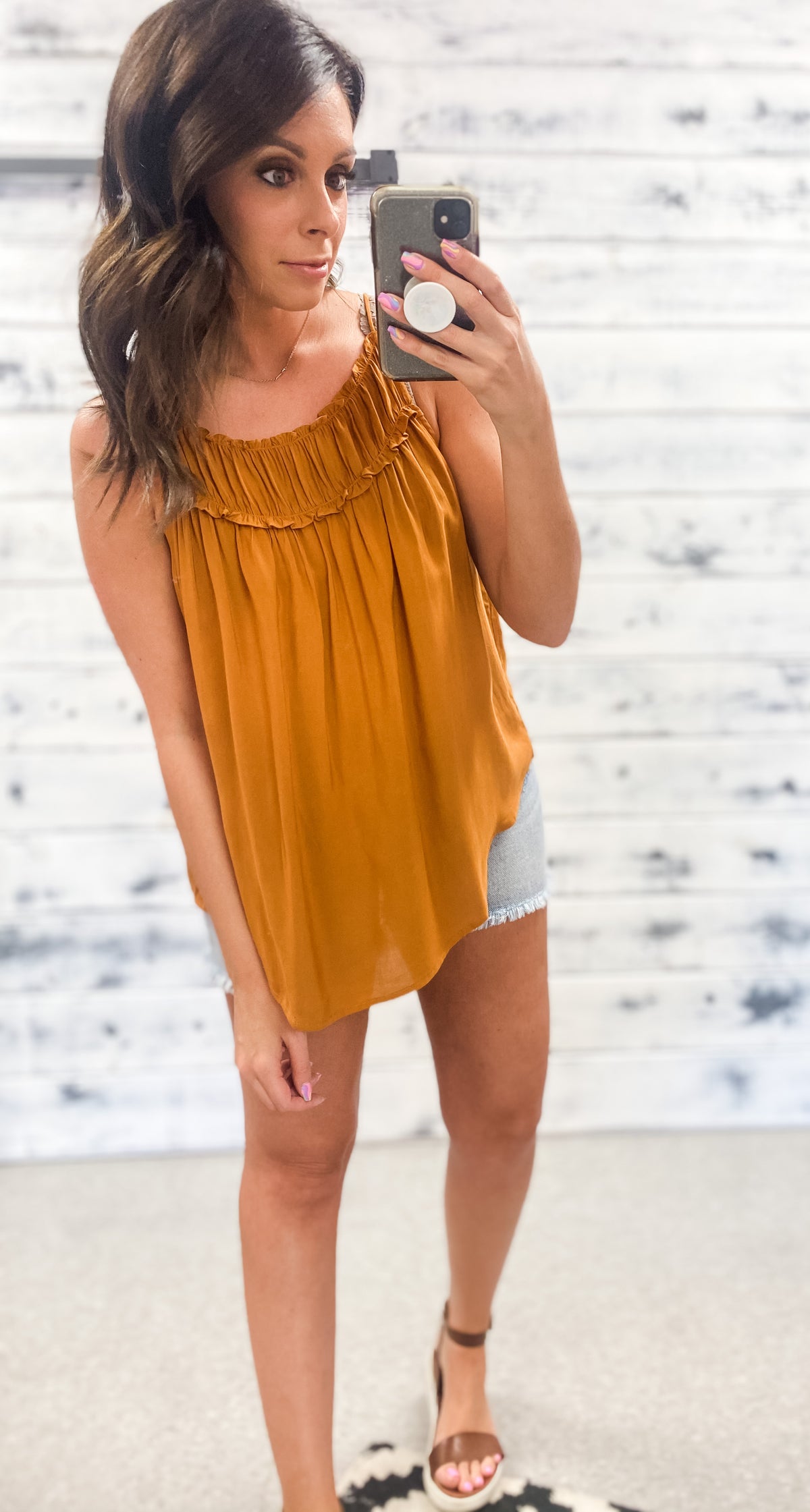Golden Ruched Tank