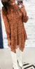 Mocha & Rust Floral Ruffle Dress