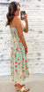 Green Floral One Shoulder Midi