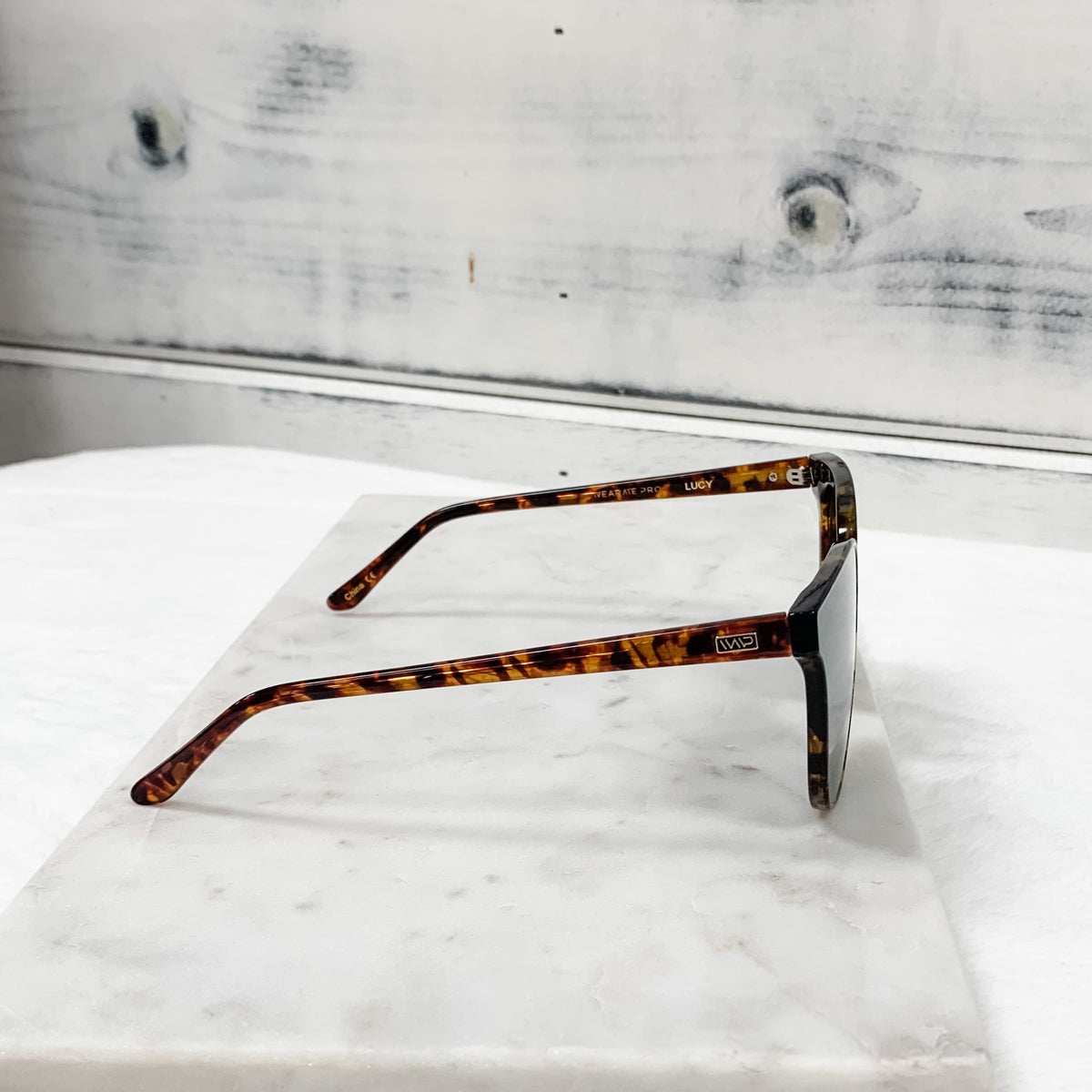 # 7 Lucy Tortoise Frame/Black Lens Sunglasses