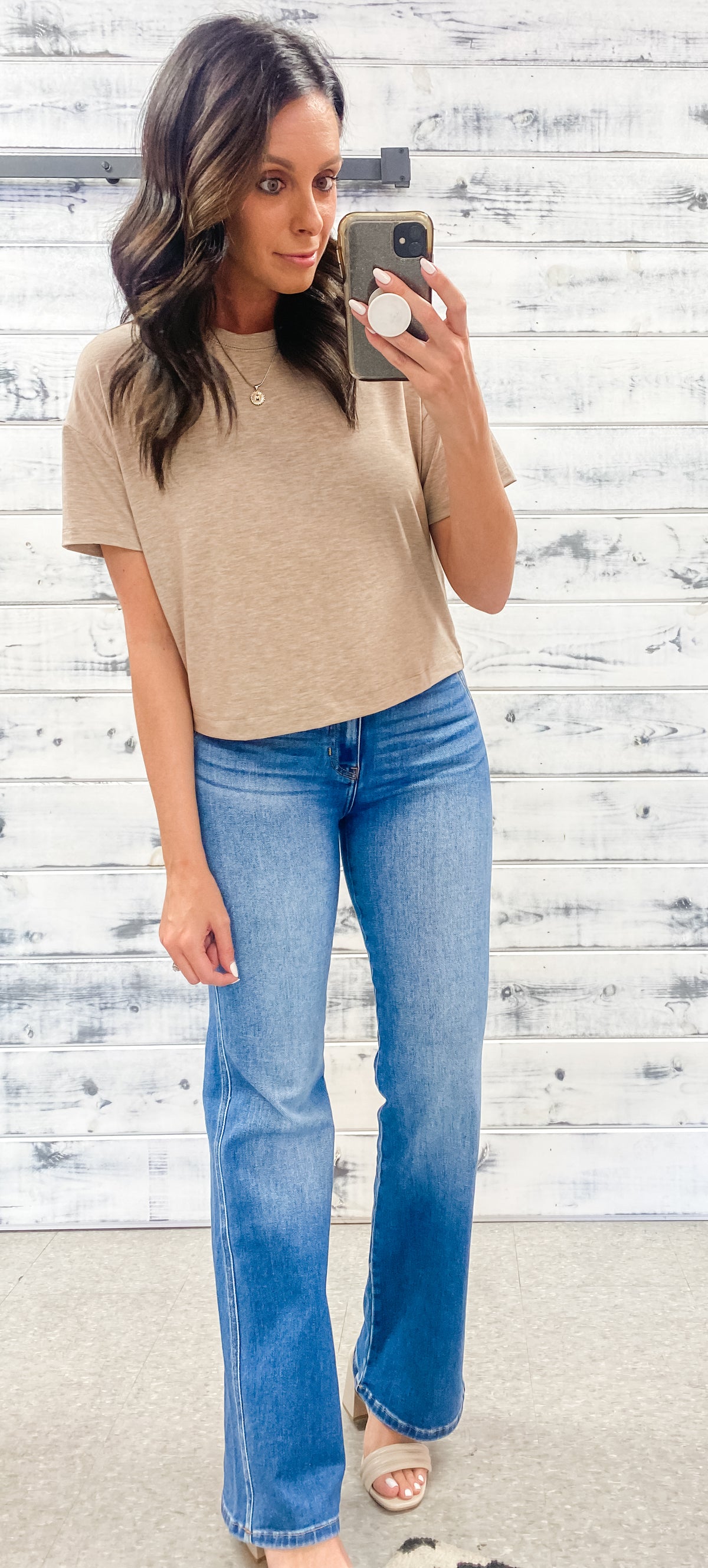 Heather Mocha Relaxed Crop Top