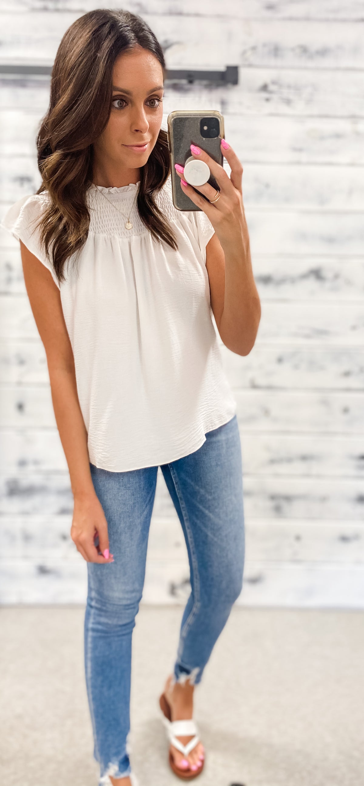 Ivory Office to Date Night Blouse