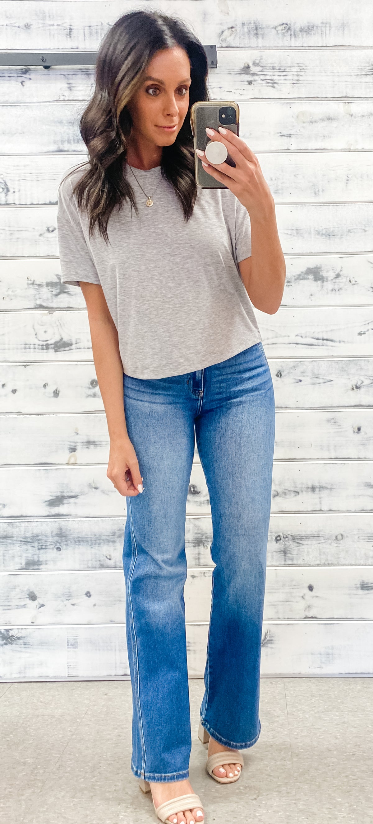 Heather Grey Relaxed Crop Top