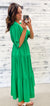 Bright Green Plunge Tiered Maxi