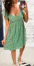 Muted Green Floral Ruched Sweetheart Dress