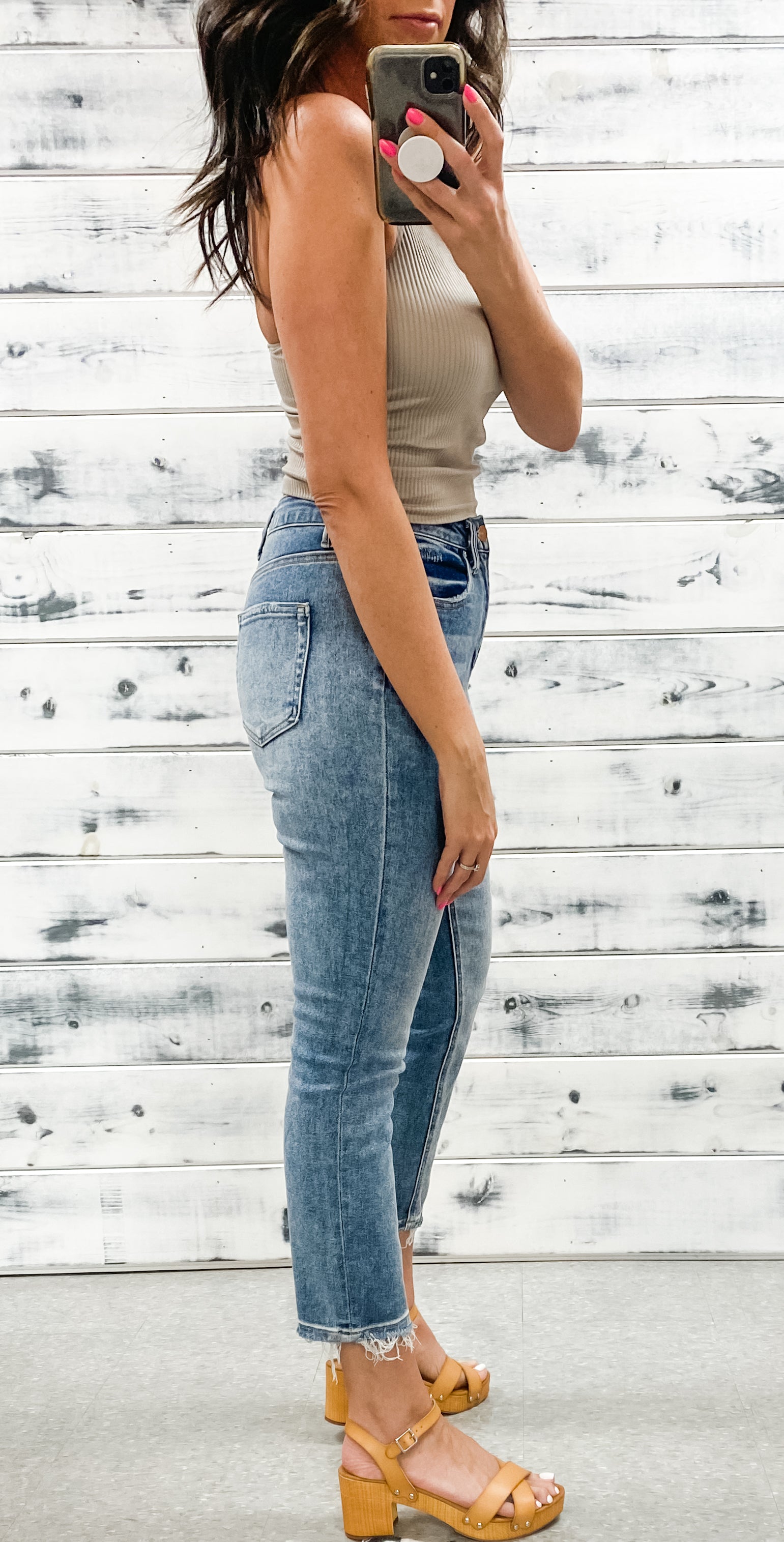 Stonewash store mom jeans